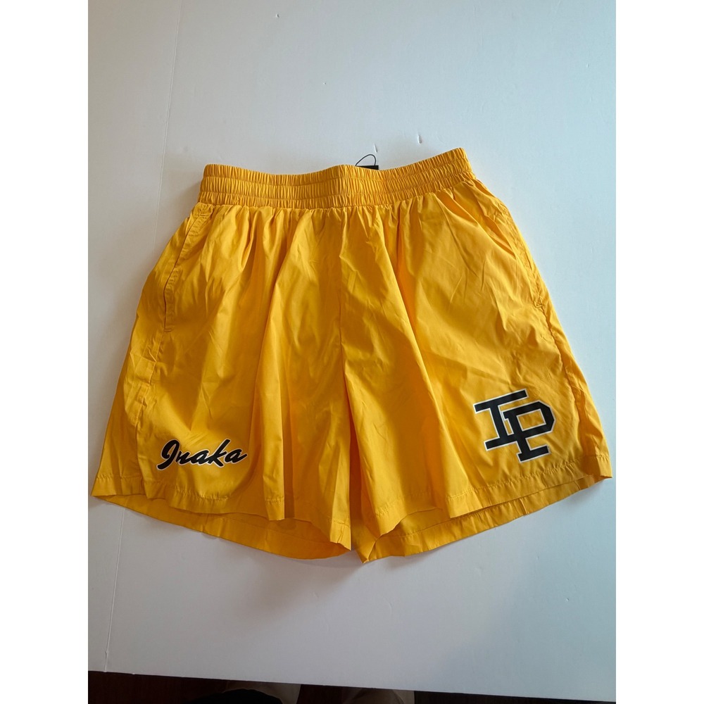 Inaka Power Mens Mesh Lined‎ Gym Shorts Yellow IP Logo Size M NEW